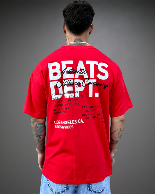 Polo Hombre Oversize Beats Dept. - Rojo