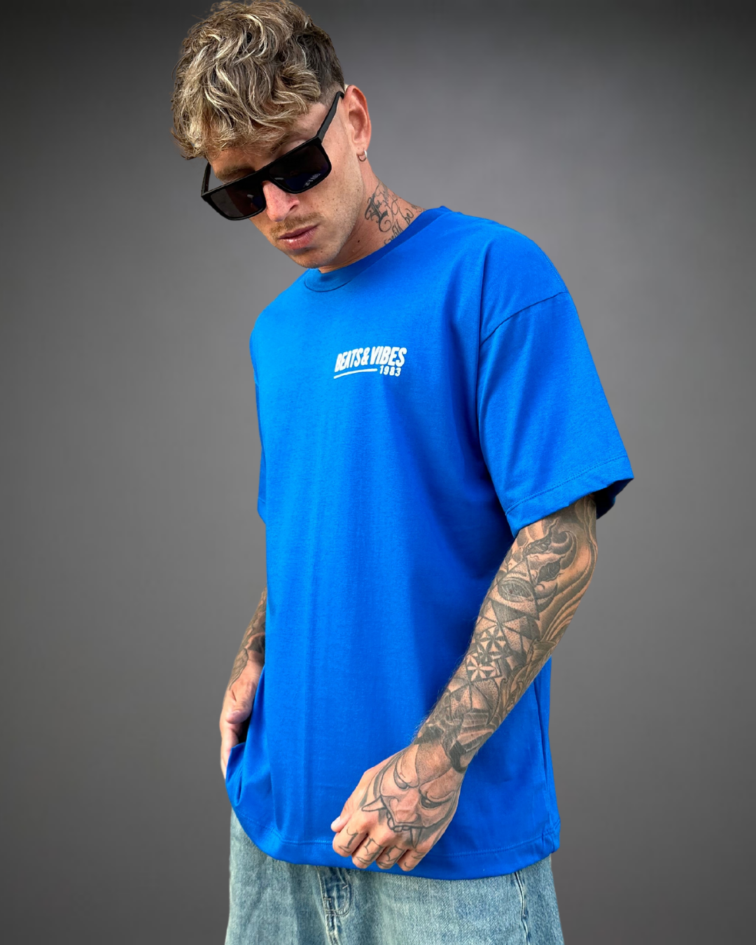 Polo Hombre Oversize Lost Mind - Azul