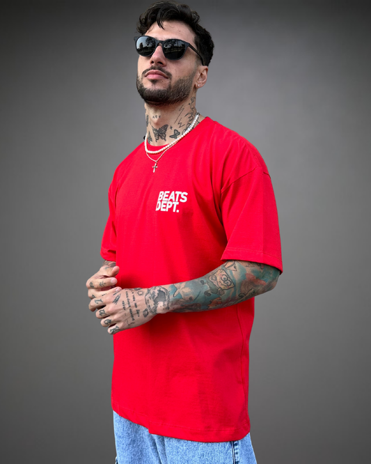 Polo Hombre Oversize Beats Dept. - Rojo