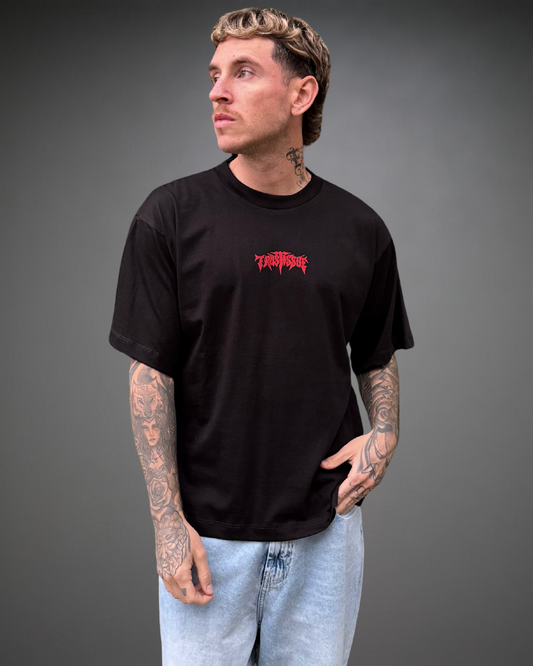 Polo Hombre Boxy Fit Trust Issue - Negro