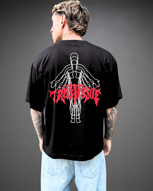 Polo Hombre Boxy Fit Trust Issue - Negro