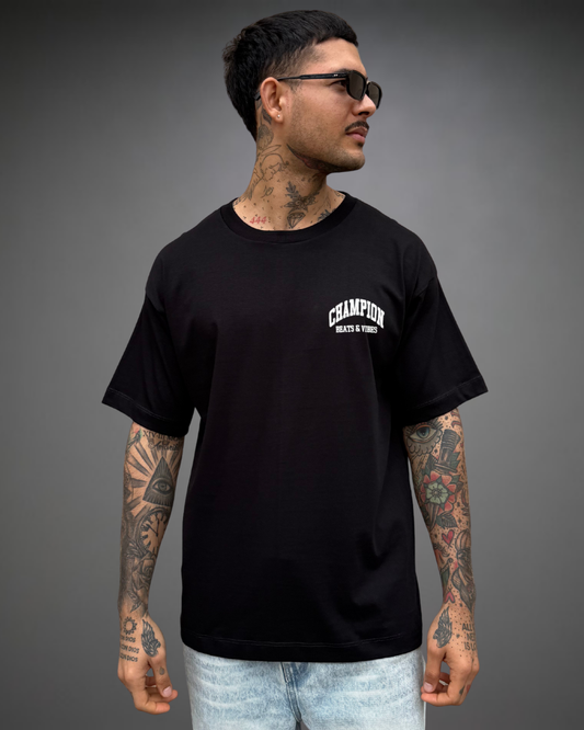 Polo Hombre Oversize Champion - Negro