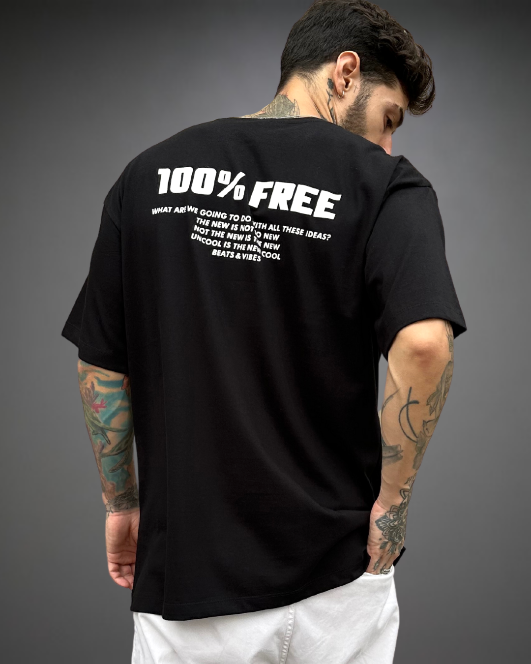 Polo Hombre Oversize 100% Free - Negro
