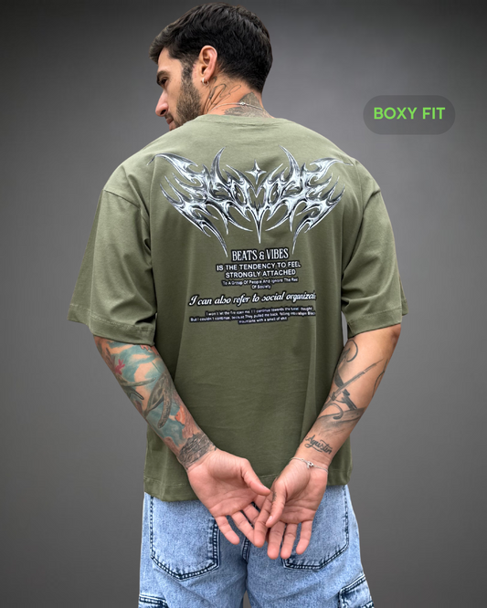 Polo Hombre Boxy Fit Strong Tribal Reflectivo - Verde