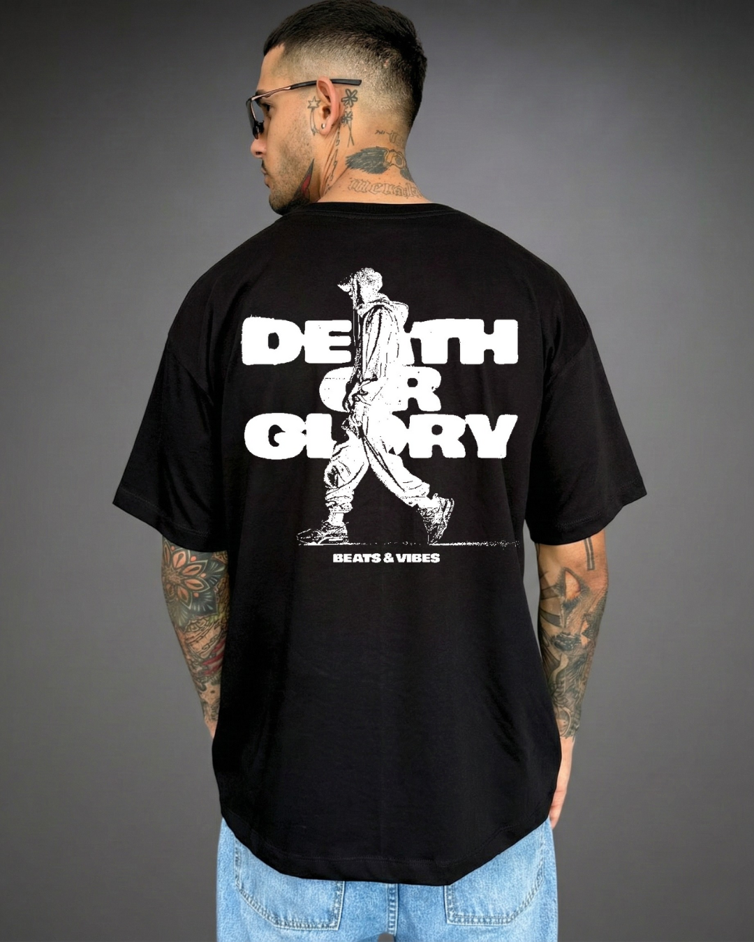 Polo Hombre Oversize Death or Glory - Negro