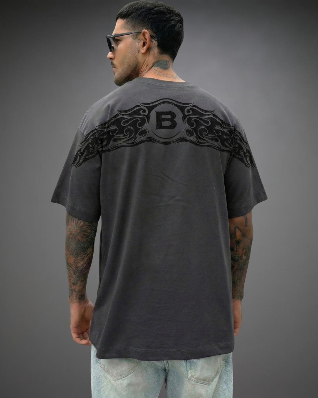 Polo Hombre Oversize Beats Summer Vibes - Plomo