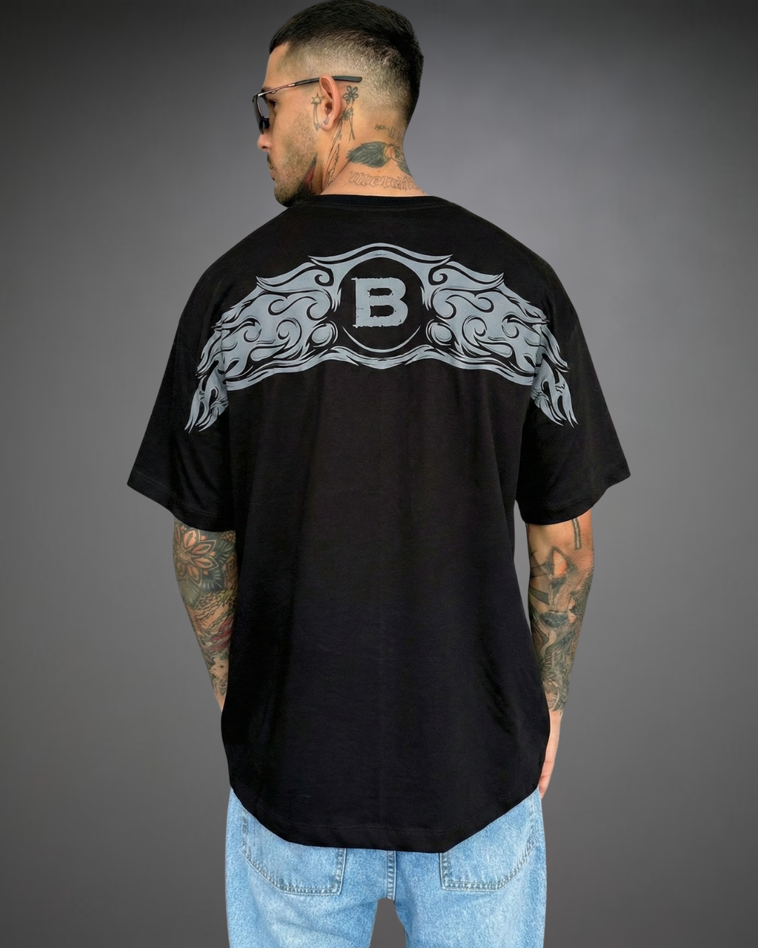 Polo Hombre Oversize Beats Summer Vibes - Negro