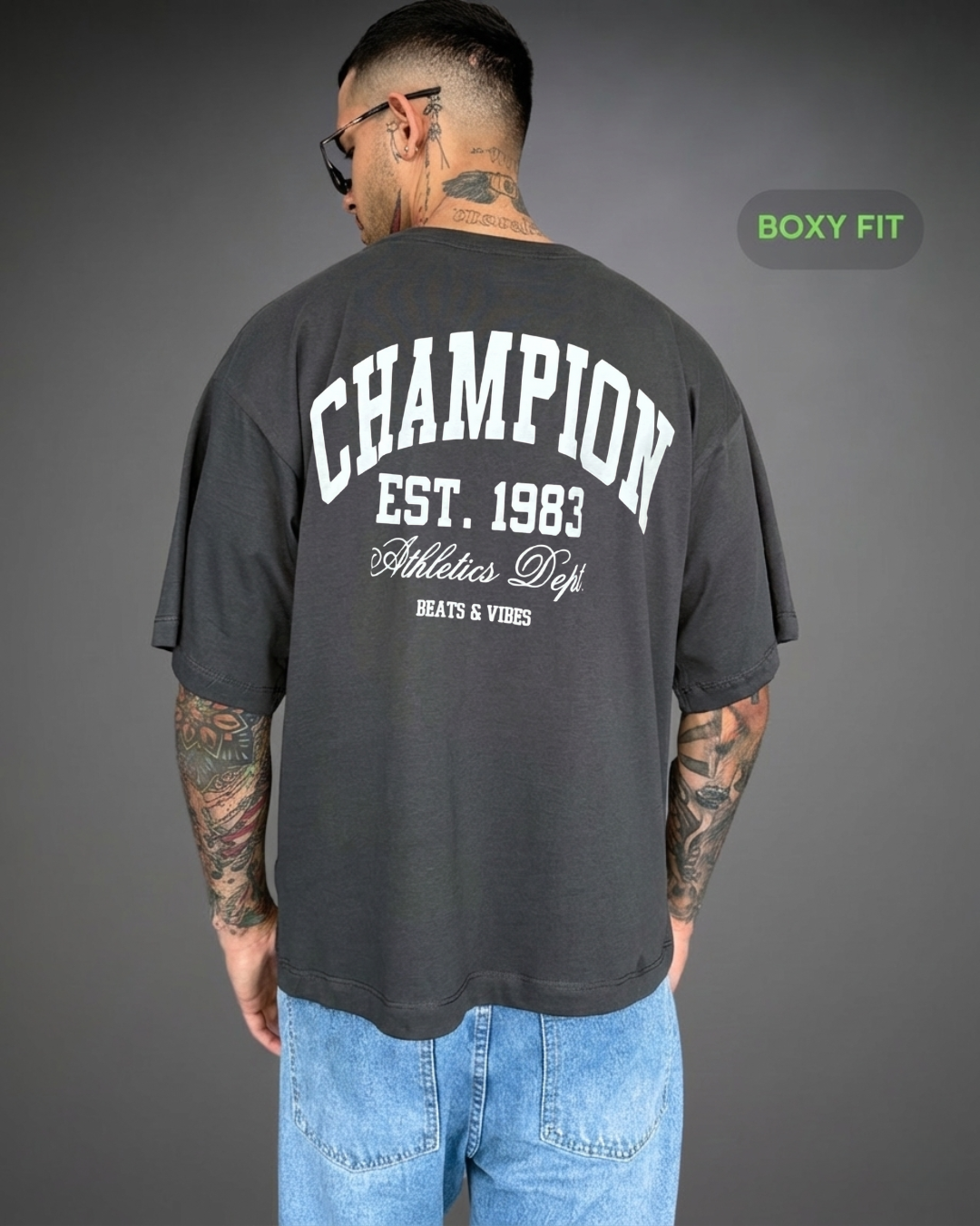 Polo Hombre Boxy Fit Champion - Plomo