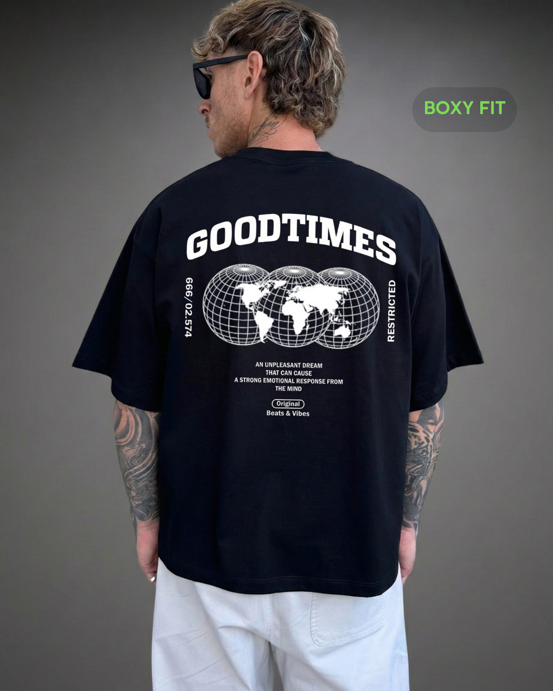 Polo Hombre Boxy Fit GoodTimes - Negro