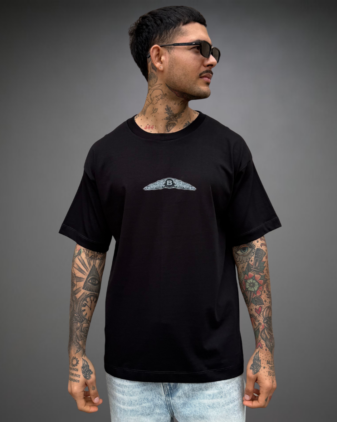 Polo Hombre Oversize Beats Summer Vibes - Negro