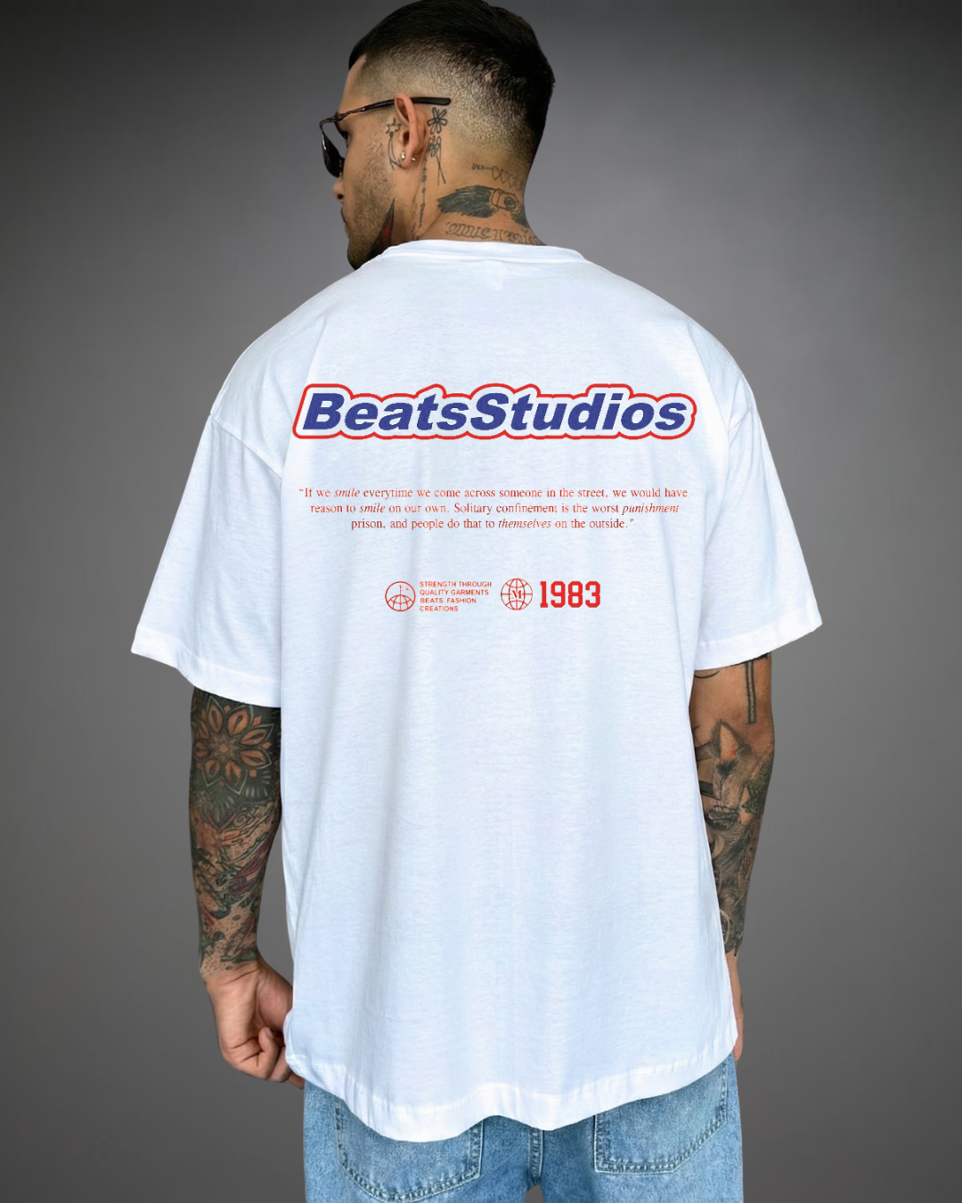 Polo Hombre Oversize Beats Studios - Blanco