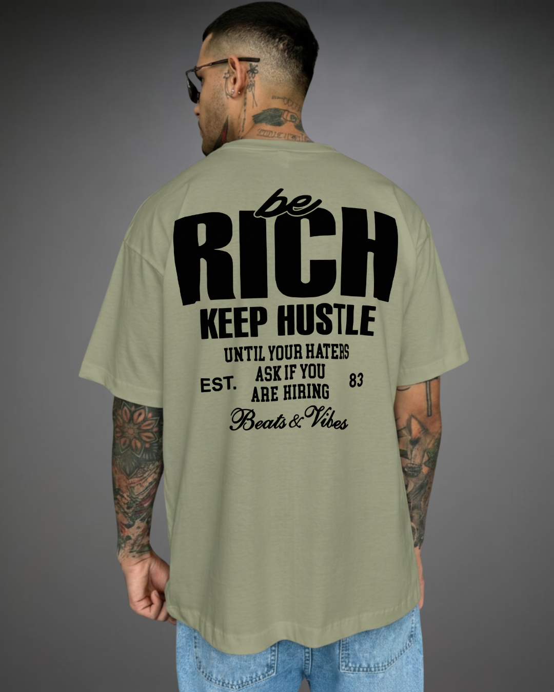 Polo Hombre Oversize Be Rich - Verde O.