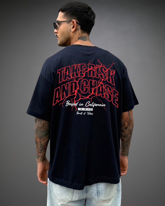 Polo Hombre Oversize Take Risk - Azul Noche