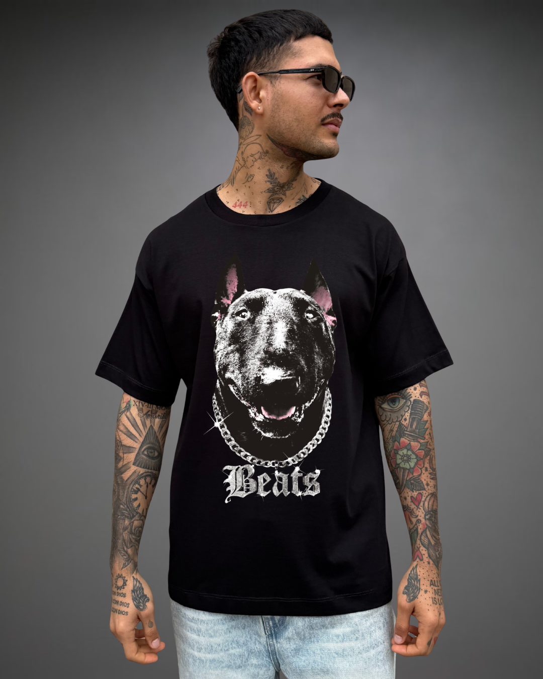 Polo Hombre Oversize Beats Terrier - Negro