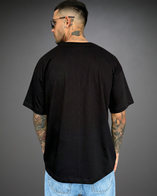 Polo Hombre Oversize Beats Terrier - Negro