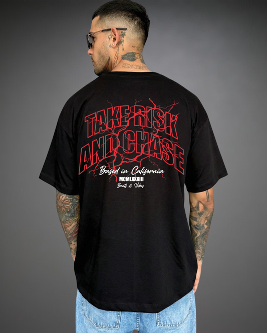 Polo Hombre Oversize Take Risk - Negro