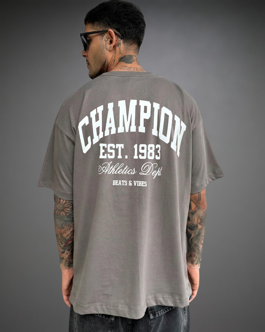 Polo Hombre Oversize CHAMPION - Gris