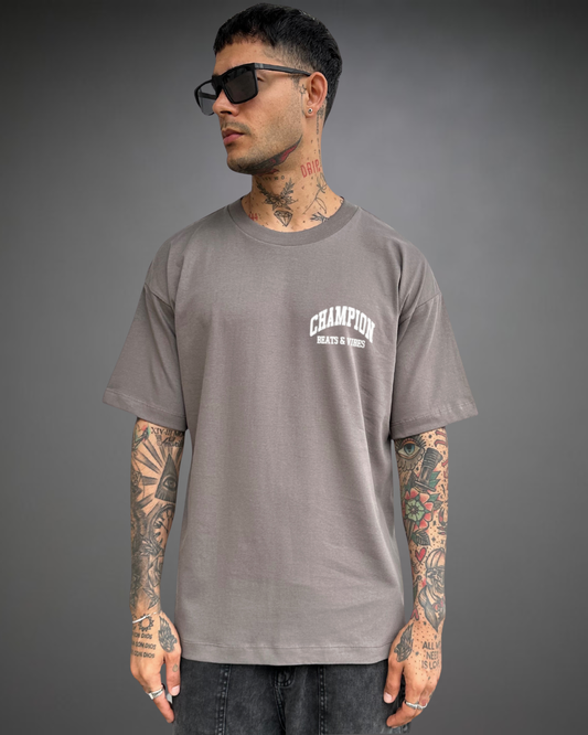 Polo Hombre Oversize CHAMPION - Gris