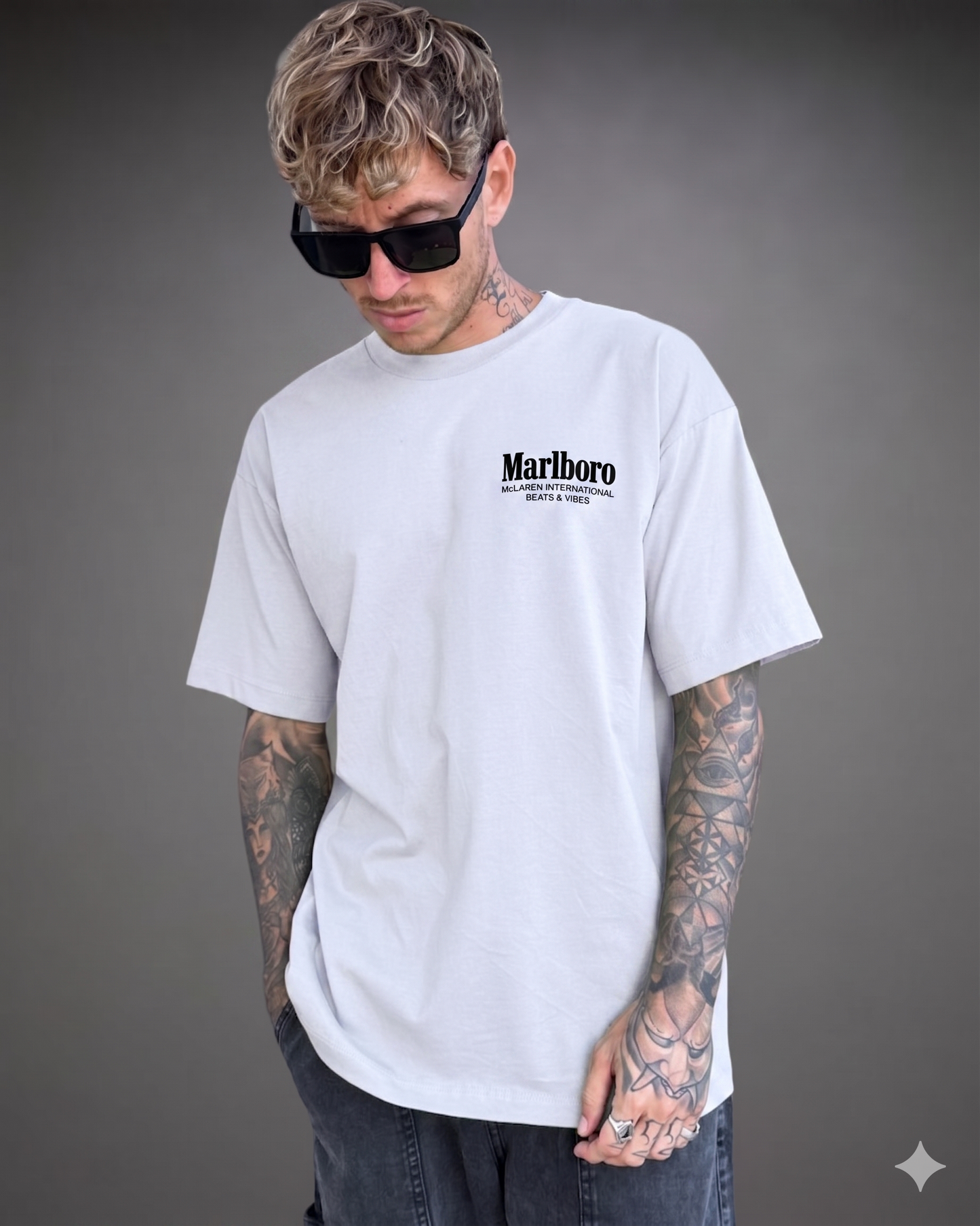 Polo Hombre Oversize Team Marlboro Mc Laren - Blanco