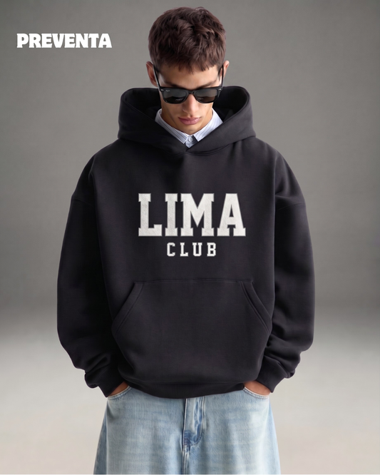 Hoodie Oversize Hombre Lima Club - Negro