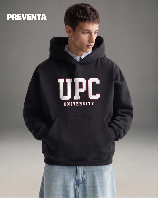 Hoodie Oversize Hombre UPC University - Negro