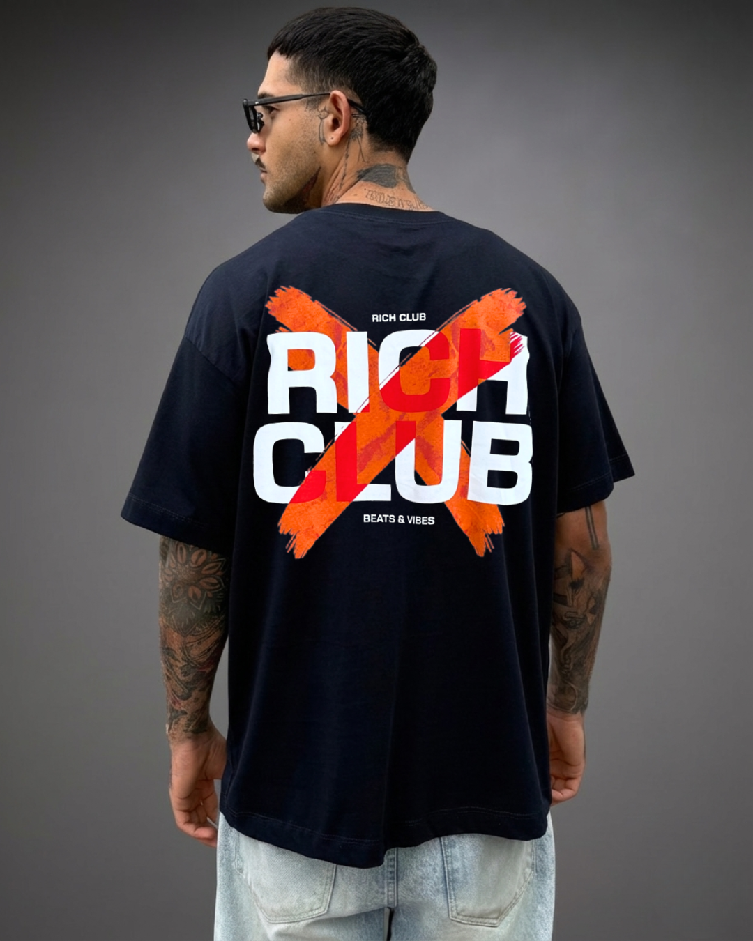 Polo Hombre Oversize Rich Club - Azul Noche