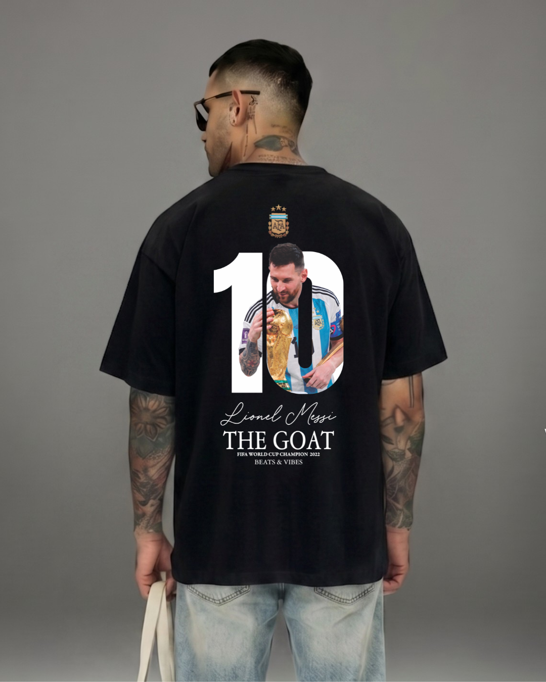 Polo Hombre Oversize ICONS Messi - Negro