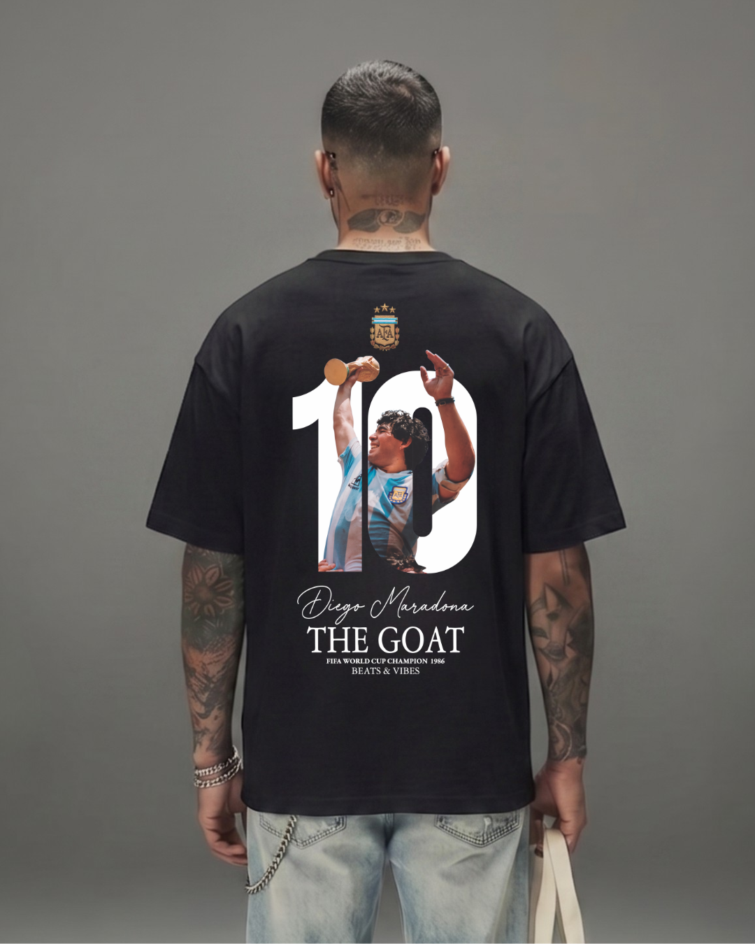 Polo Hombre Oversize ICONS Maradona - Negro