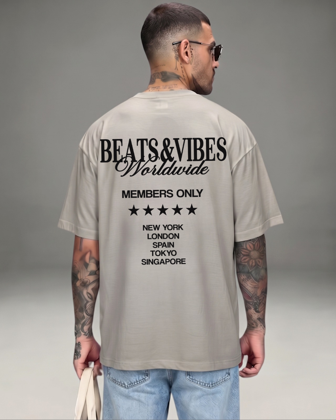 Polo Hombre Oversize BNV Worldwide - Gris