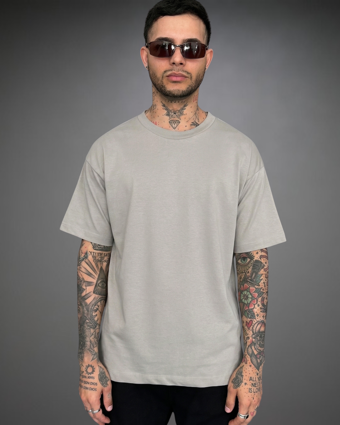 Polo Hombre Básico Oversize - Gris
