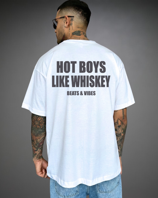 Polo Hombre Oversize Hot Boys - Blanco