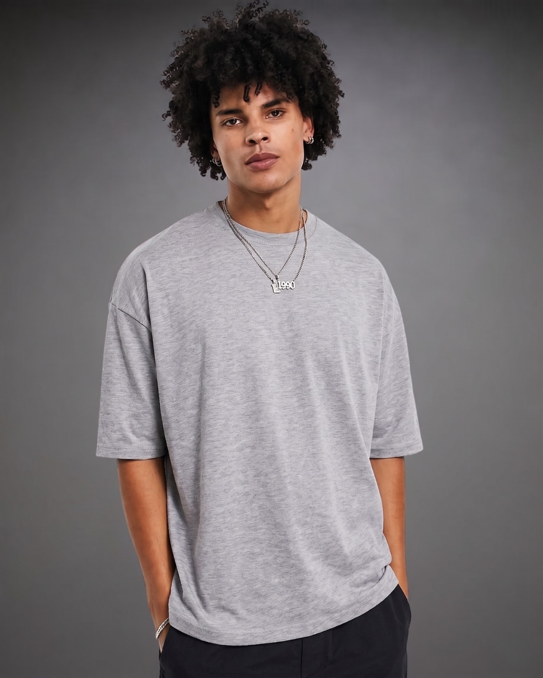 Polo Hombre Básico Oversize - Gris