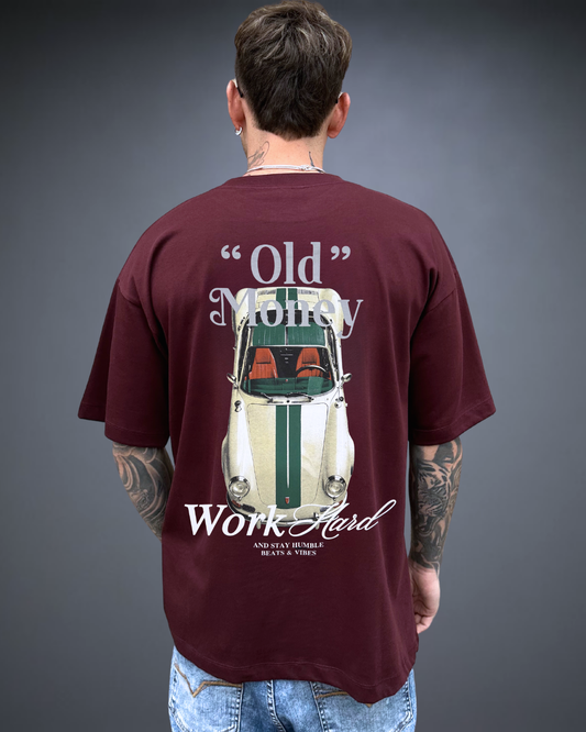Polo Hombre Oversize Porsche Old Money - Borgoña