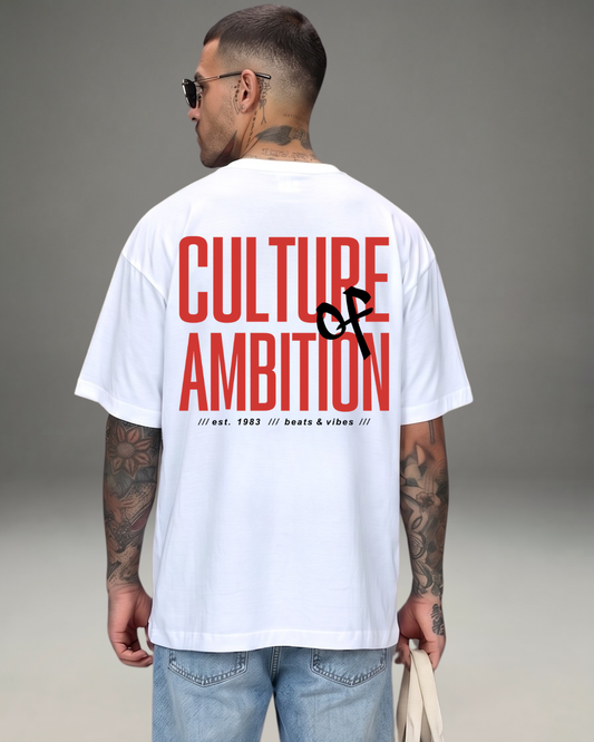 Polo Hombre Oversize Culture of Ambition - Blanco