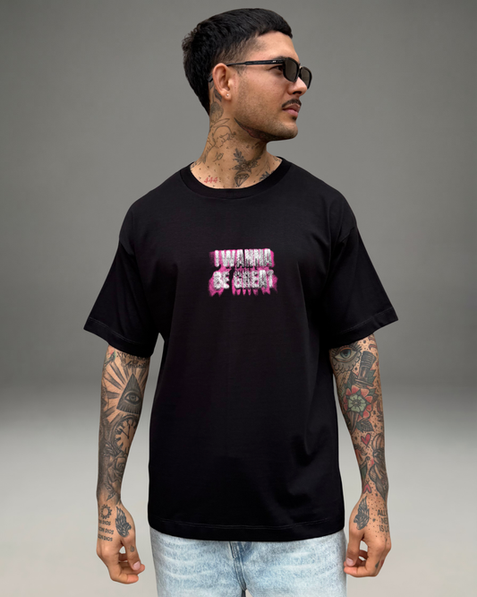 Polo Hombre Oversize Push Me Lord - Negro