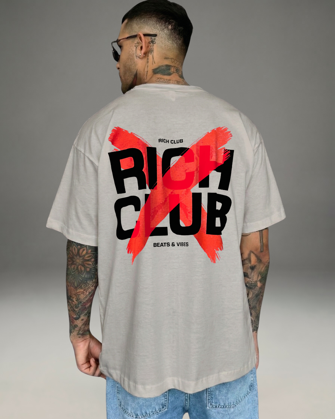 Polo Hombre Oversize Rich Club - Gris