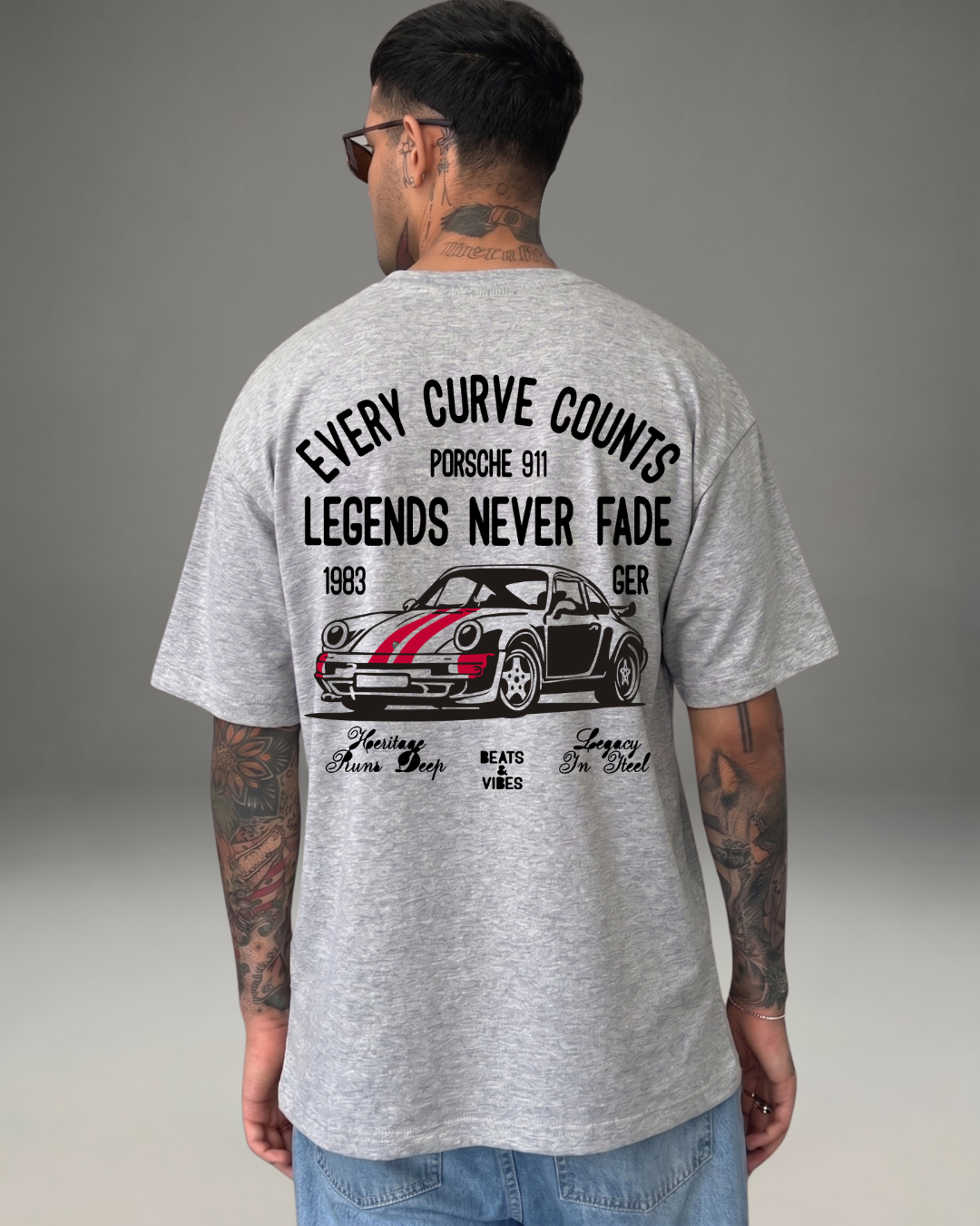 Polo Hombre Oversize Legends Never Fade - Gris