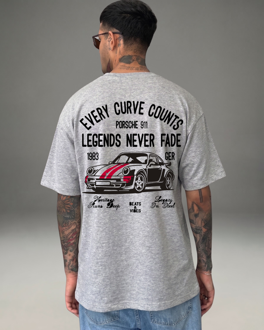 Polo Hombre Oversize Legends Never Fade - Gris