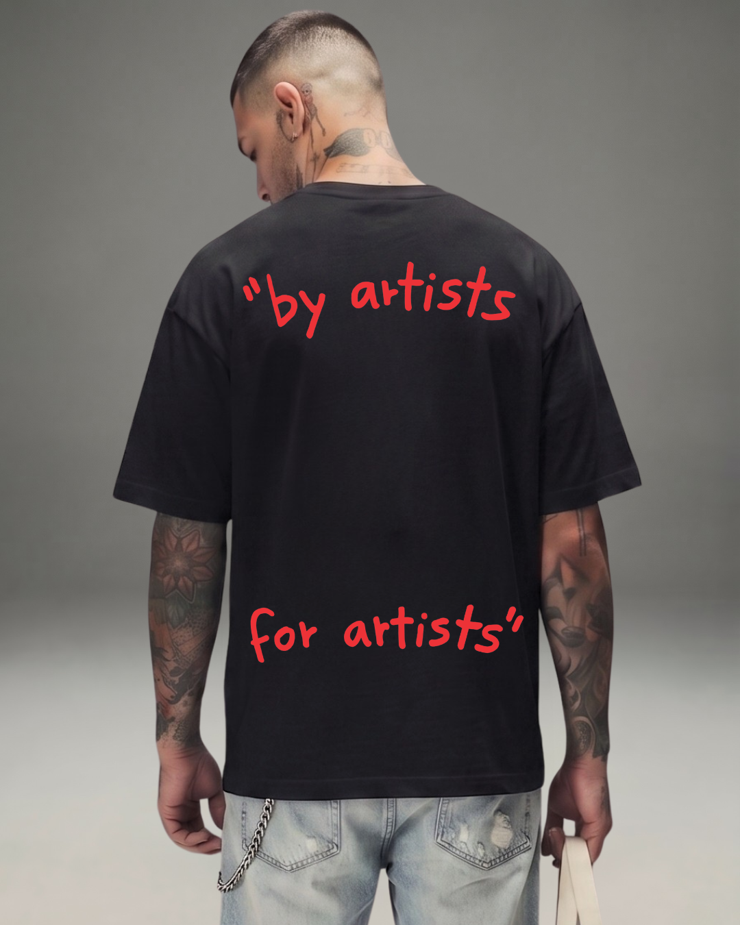 Polo Hombre Oversize "By Artists for Artists" - Negro
