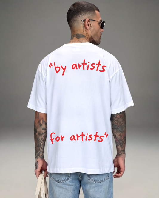 Polo Hombre Oversize "By Artists for Artists" - Blanco