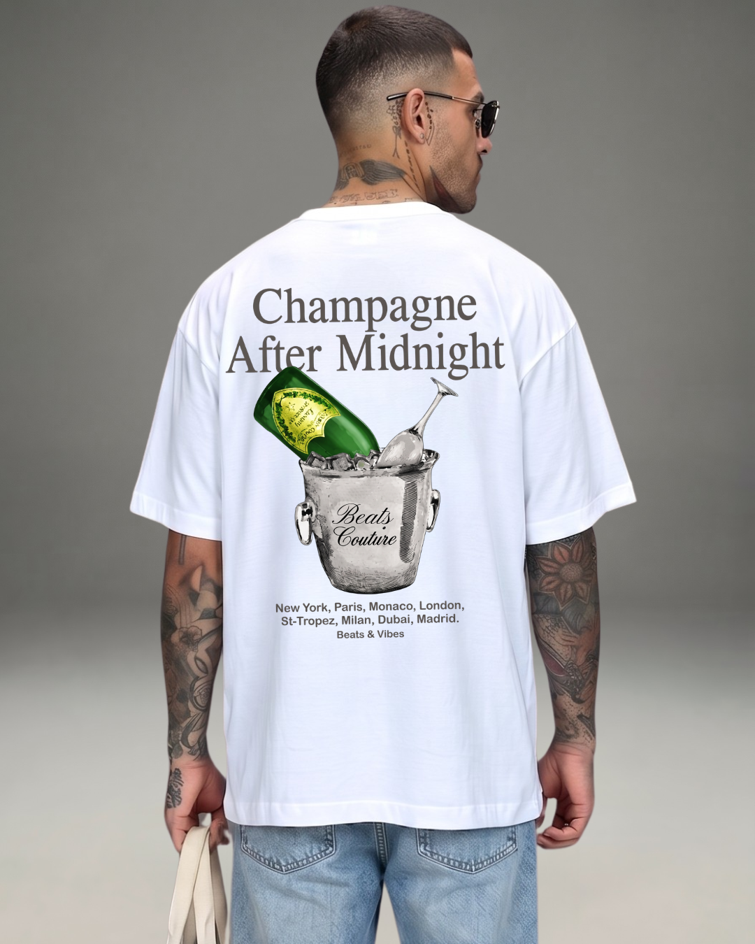 Polo Hombre Oversize Champagne After Midnight - Blanco