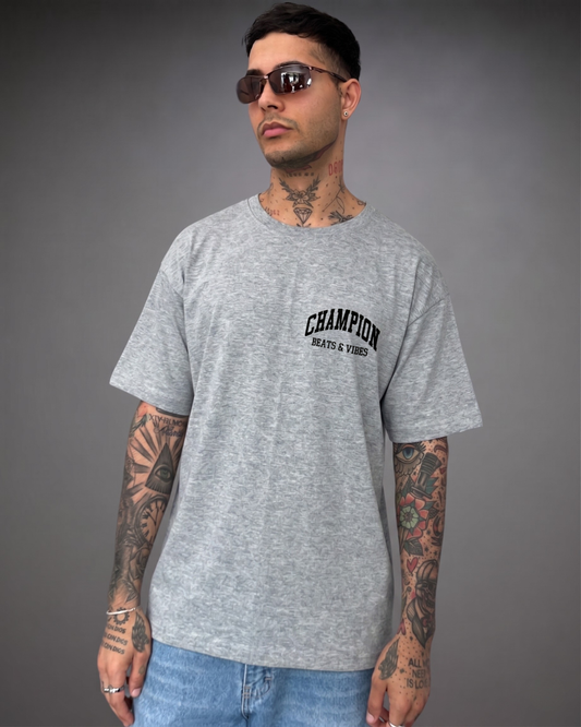 Polo Hombre Oversize Champion- Gris