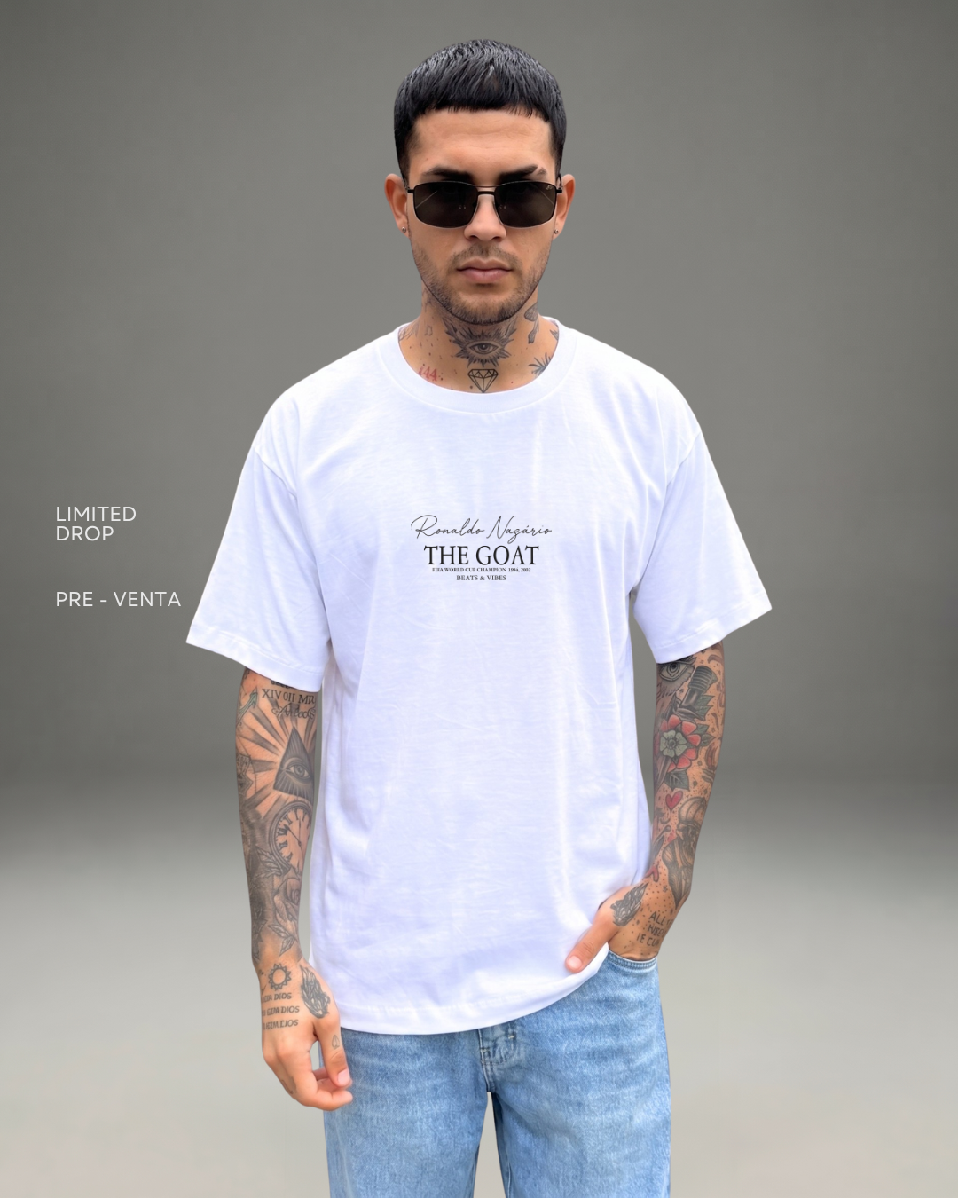 Polo Hombre Oversize ICONS Ronaldo "El Fenómeno" - Blanco
