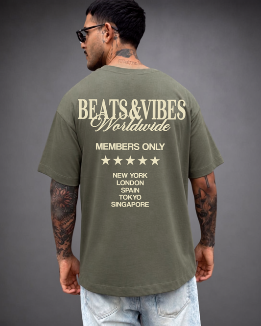 Polo Hombre Oversize Beats & Vibes Worldwide - Verde