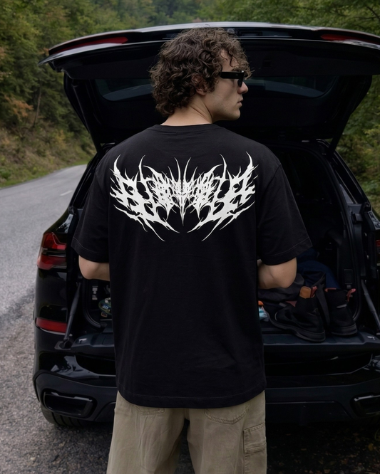 Polo Hombre Oversize Big Tribal - Negro