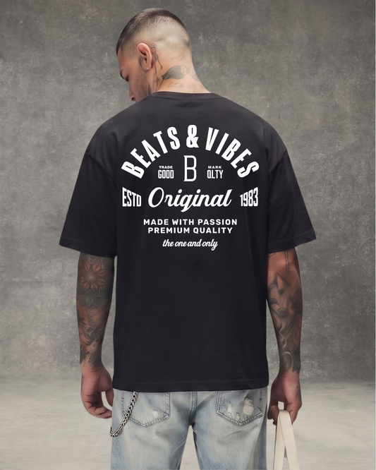 Polo Hombre Oversize Beats & Vibes Originals - Negro