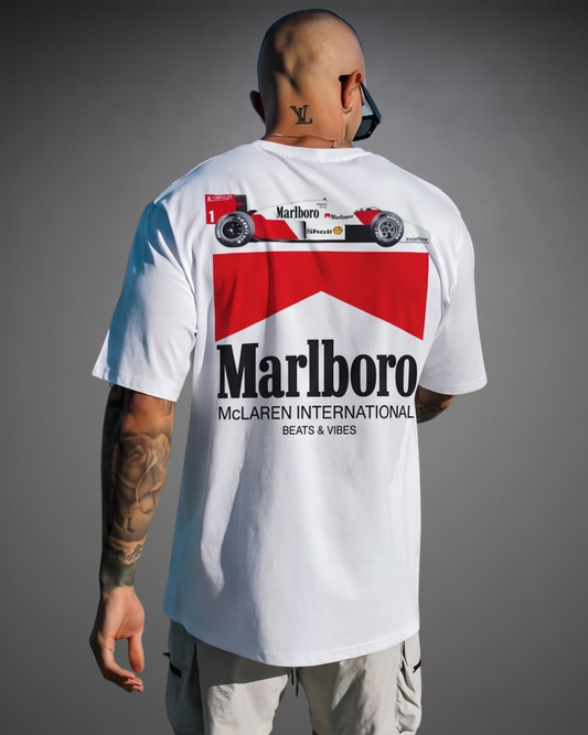 Polo Hombre Oversize Team Marlboro Mc Laren - Blanco