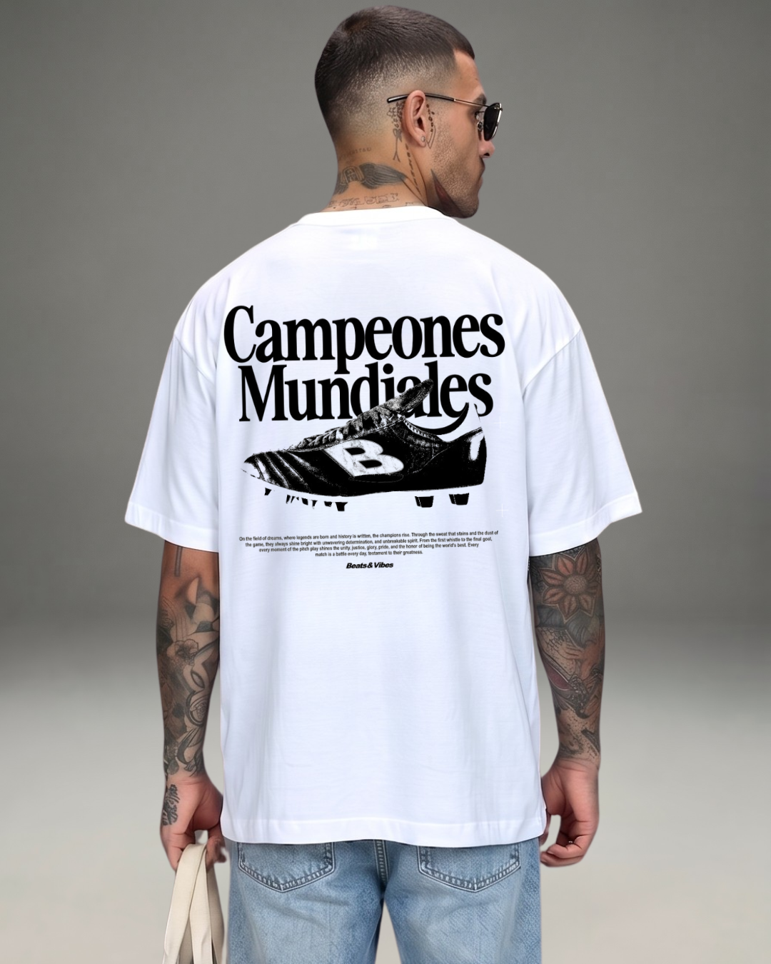 Polo Hombre Oversize Campeones Mundiales - Blanco