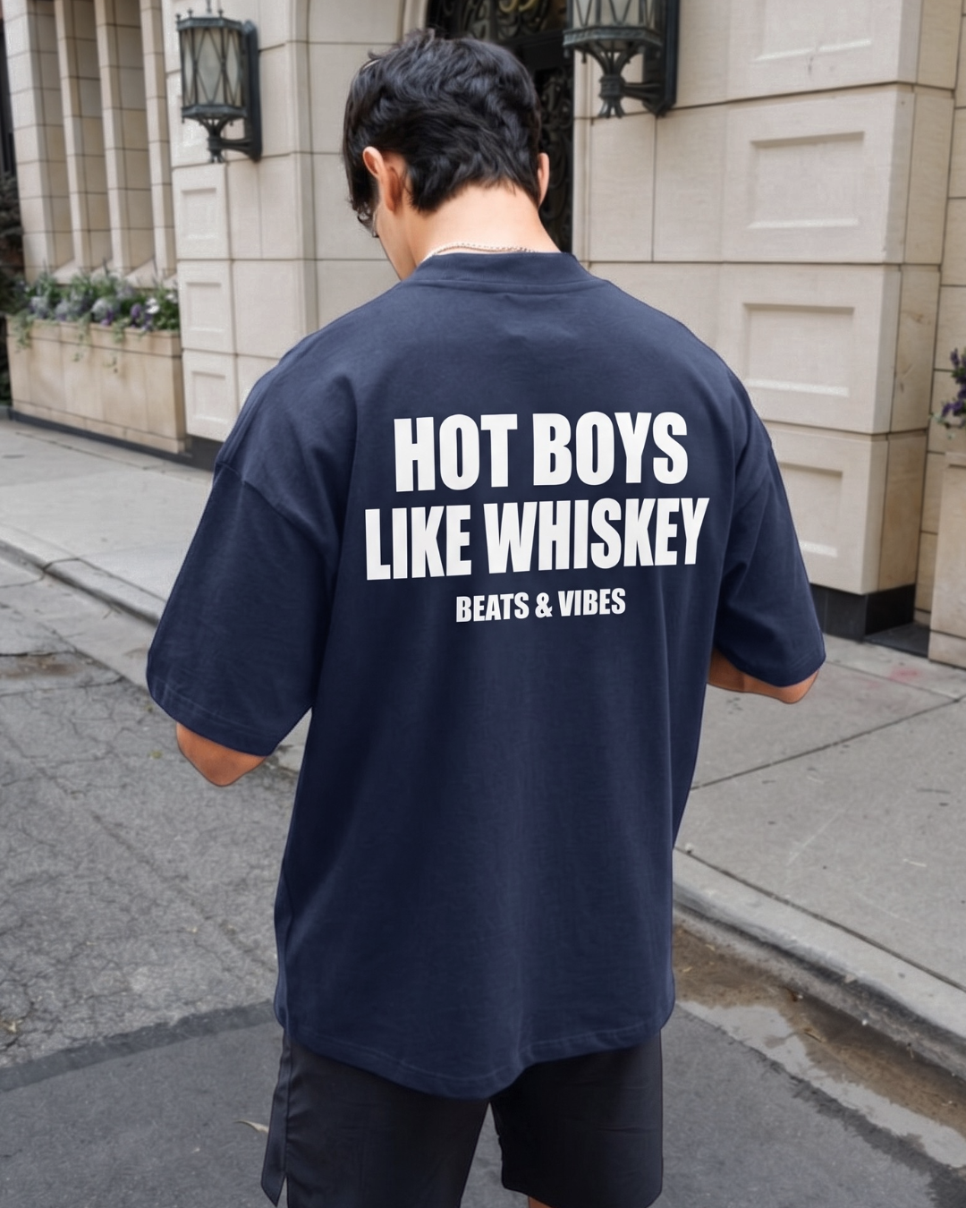 Polo Hombre Oversize Hot Boys - Azul Oscuro