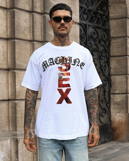 Polo Hombre Oversize Sex Machine - Blanco